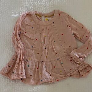 Boden Pink Polka Dot Kids Top